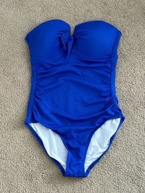Kona Sol Cobalt Blue Strapless One-Piece Swimsuit Sz M,